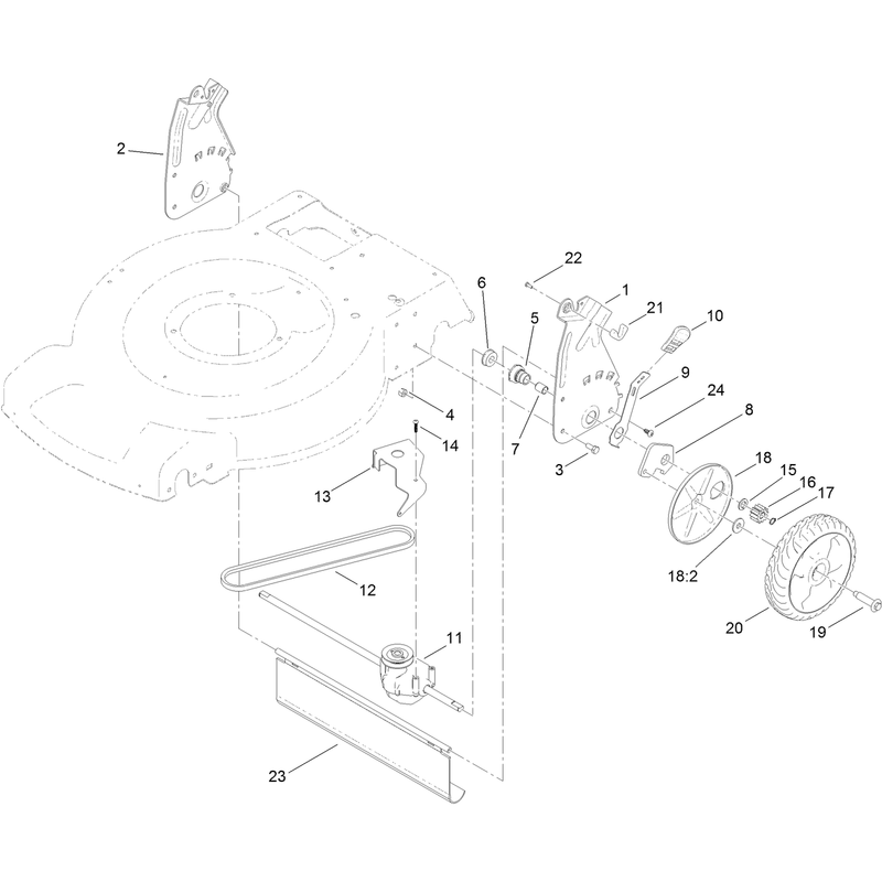 Transmission and Rear Wheel Drive Assembly