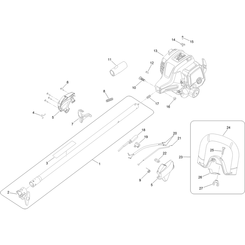 Upper Shaft, Handle and Powerhead Assembly