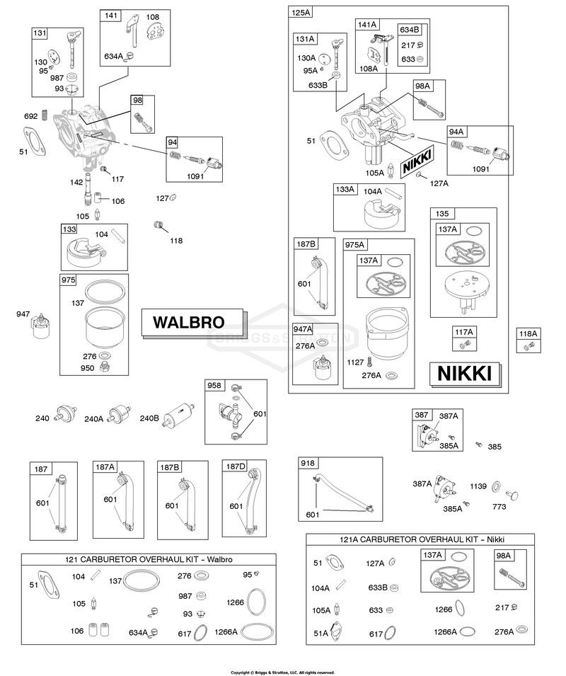 Carburetor - Walbro & Nikki, Kit - Carburetor Overhaul - Walbro & Nikki