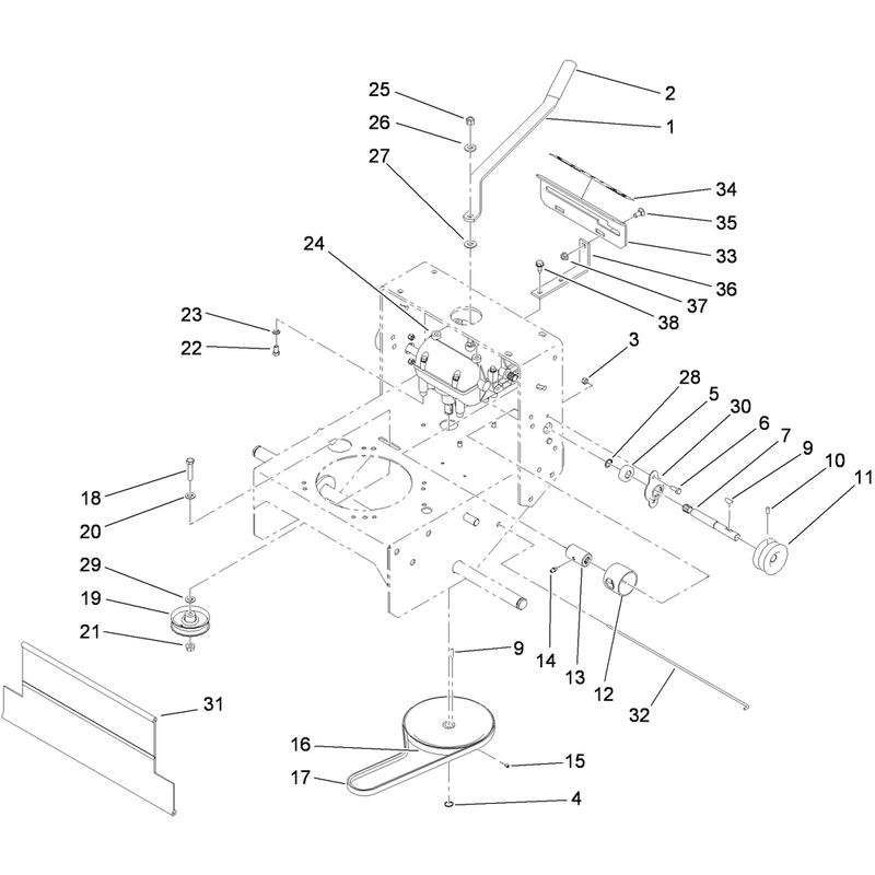 Transmission and Idler Pulley Assembly