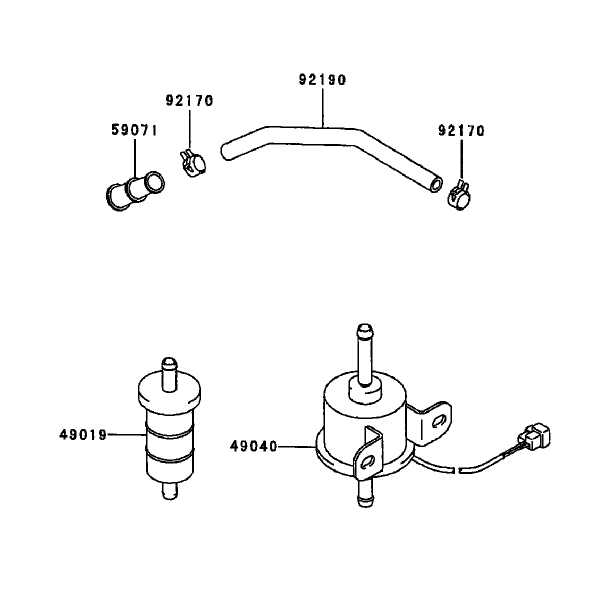 Fuel TankFuel Valve Assembly Kawasaki FD750D-AS03