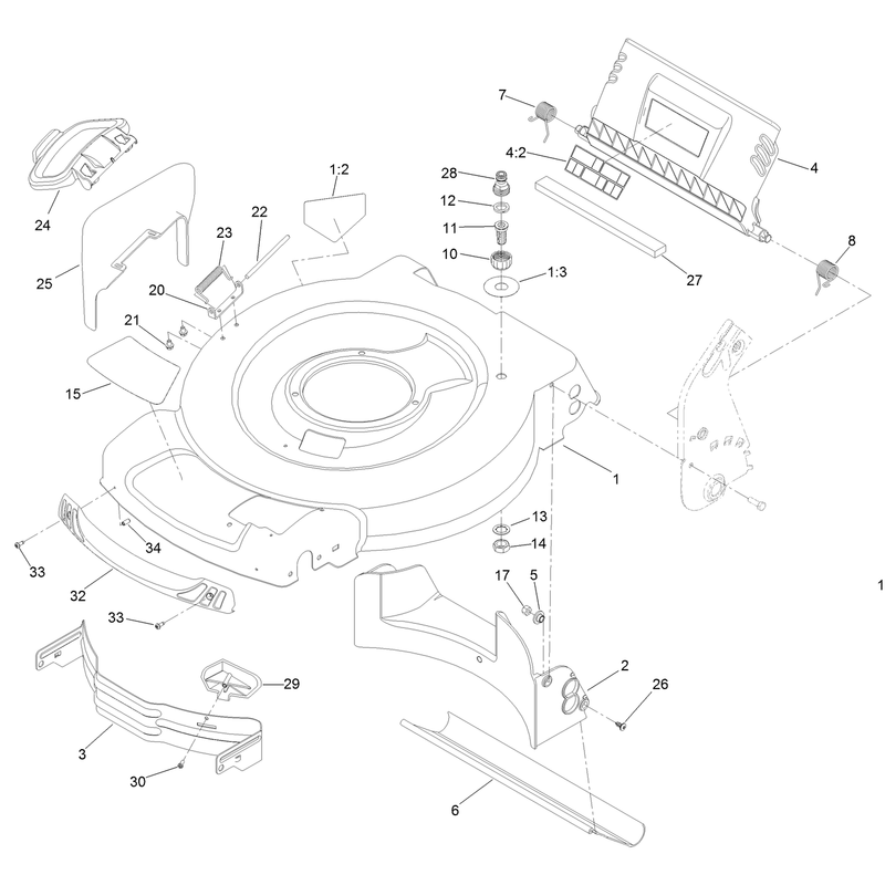 Deck Side Chute and Rear Door Assembly