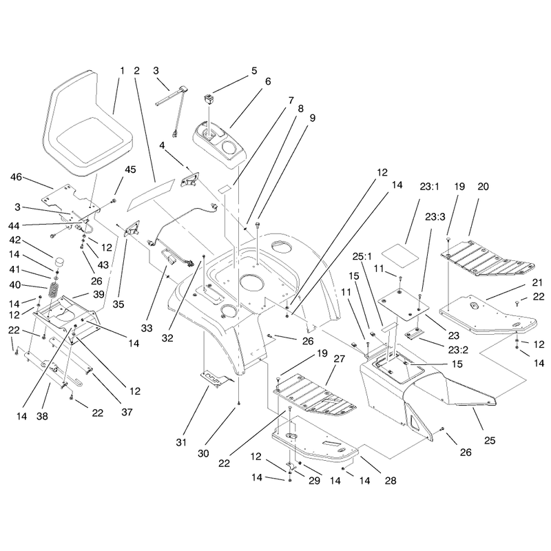 Fender Footrest and Seat Assembly