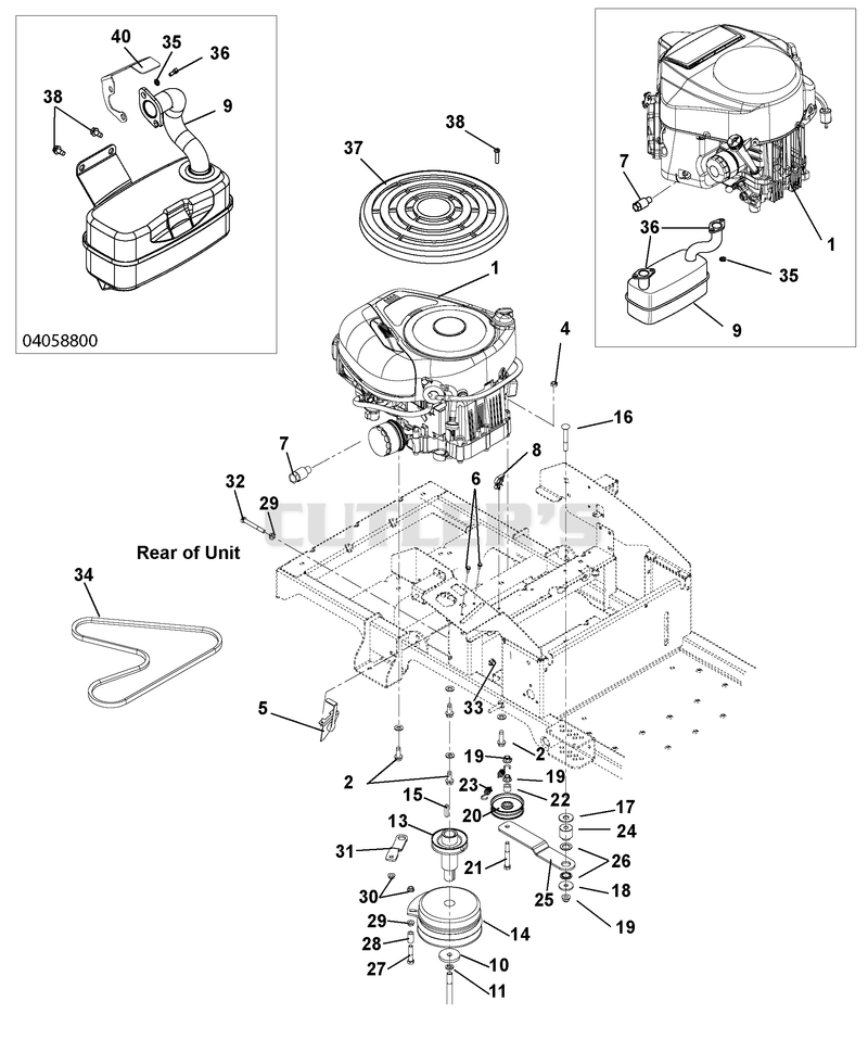 Engine, Exhaust, Belts And Idlers