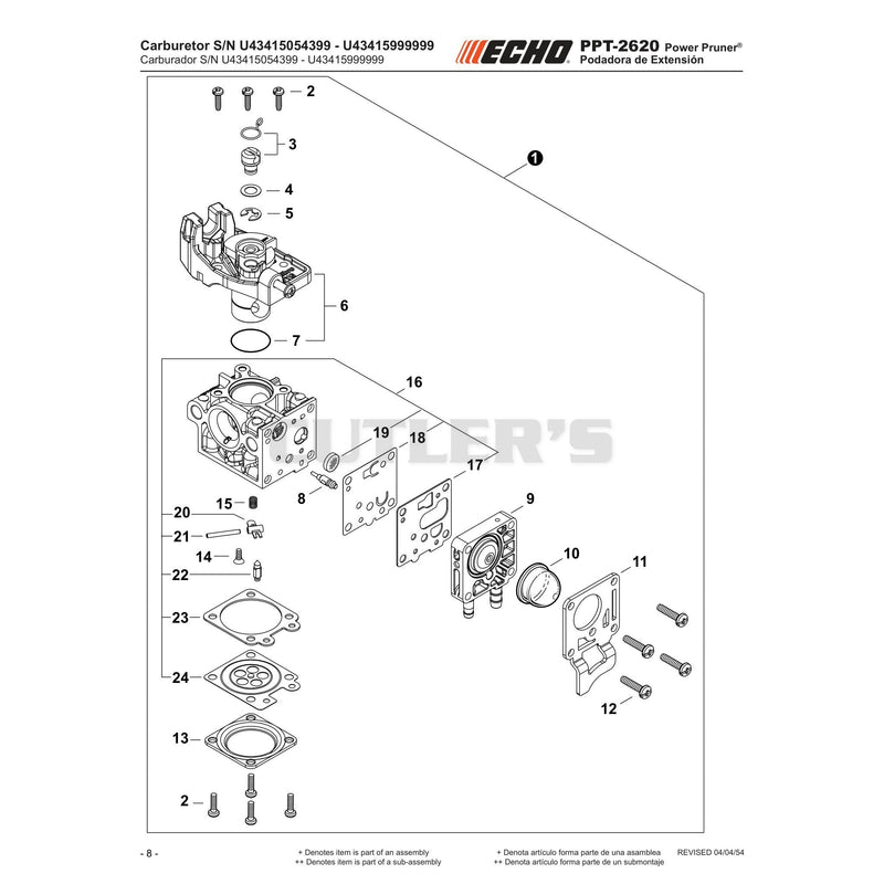 Carburetor S/N U43415054399 - U43415999999