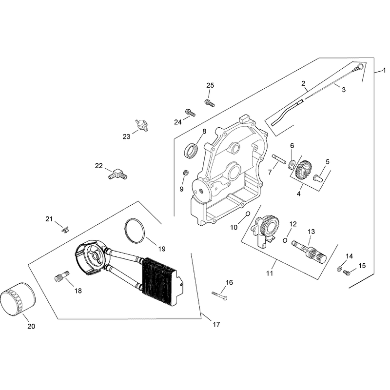 Oil Pan and Lubrication Assembly Kohler CH740-0054
