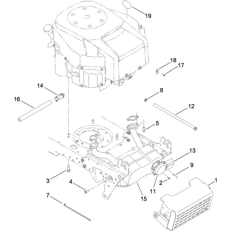 Muffler and Shield Assembly