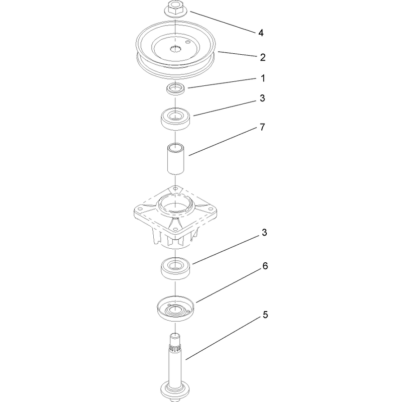 Single Pulley Spindle Assembly No 112-0311