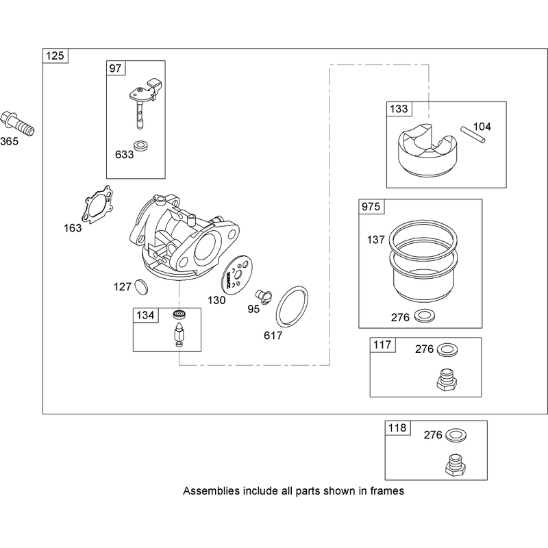 Carburetor Assembly Briggs and Stratton 12H807-2038-B1