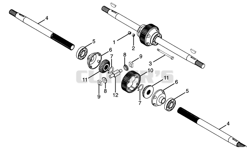 NUMBER EIGHT SHAFT - DIFFERENTIAL ASSY - 066, 067, 068, 069 - G SERIES
