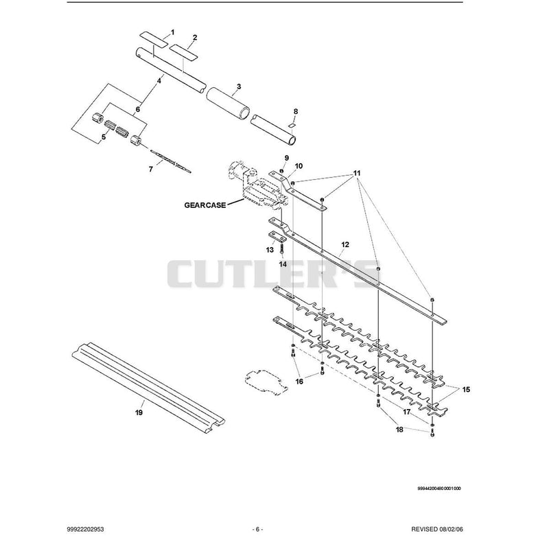 Main Pipe Asy, Driveshaft, Cutters