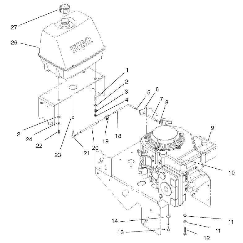 Engine and Fuel System Assembly
