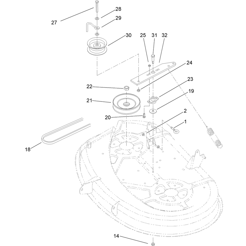 38in Deck Blade Drive Assembly