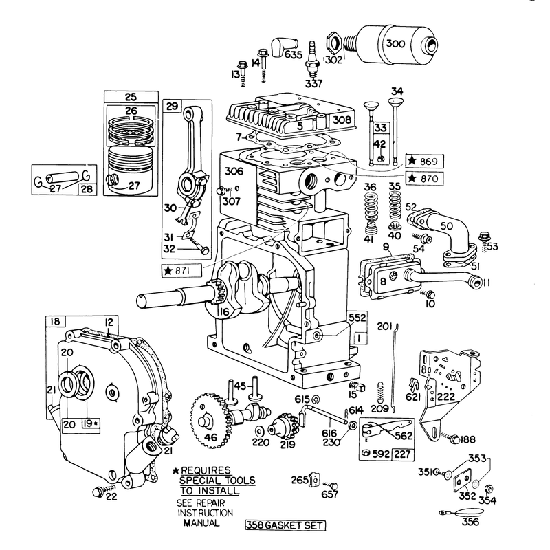 Engine Briggs & Stratton Model No. 190402 Type 0989-01