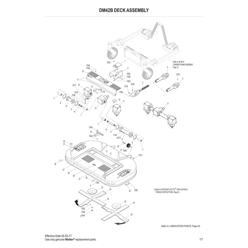 DM42B DECK ASSEMBLY