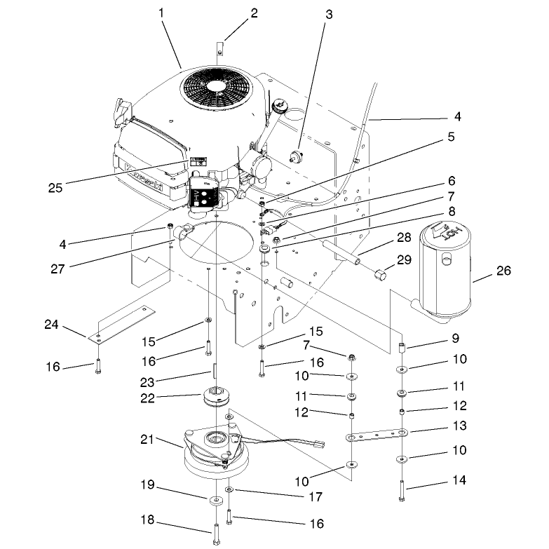 Engine and Clutch Assembly