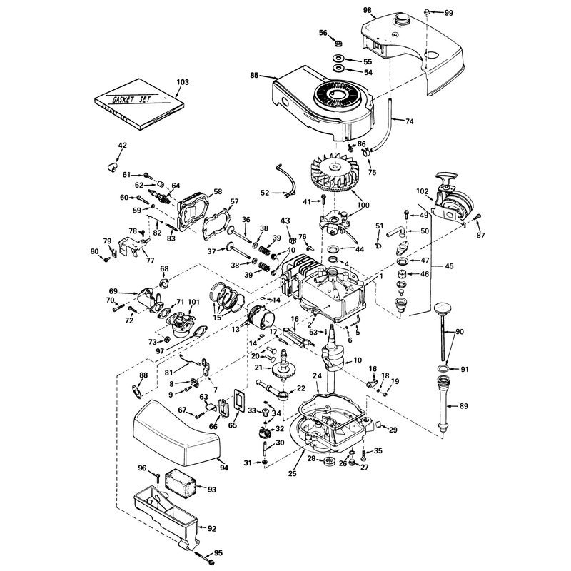 Engine Tecumseh Model No Tnt 100-10051a