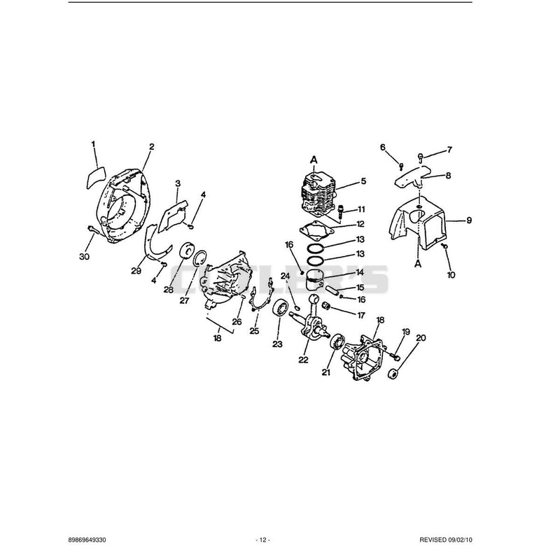 Engine, Crankcase, Fan Housing, Cover