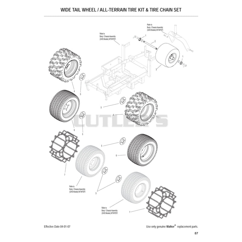 Wide Tail Wheel All Terrain Tire Kit