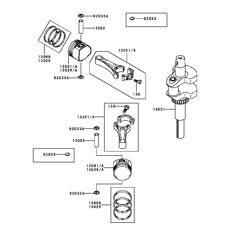 PistonCrankshaft Assembly Kawasaki FH451V-BS04