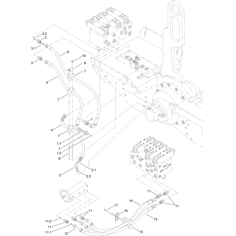 Hydraulic Routing Assembly Wheel Motor and Manifold