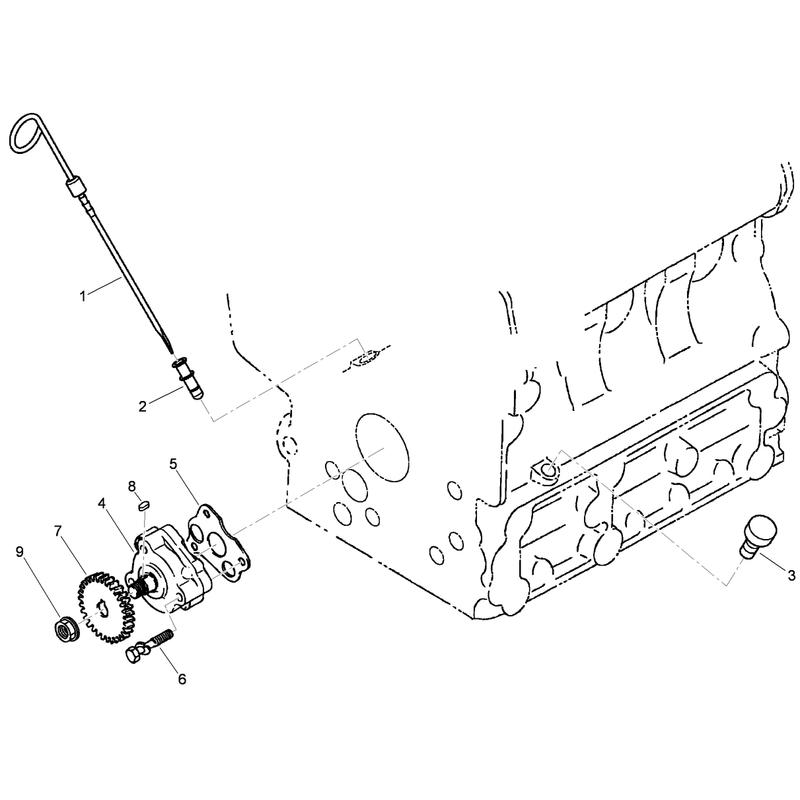 Dipstick Guide and Oil Pump Assembly