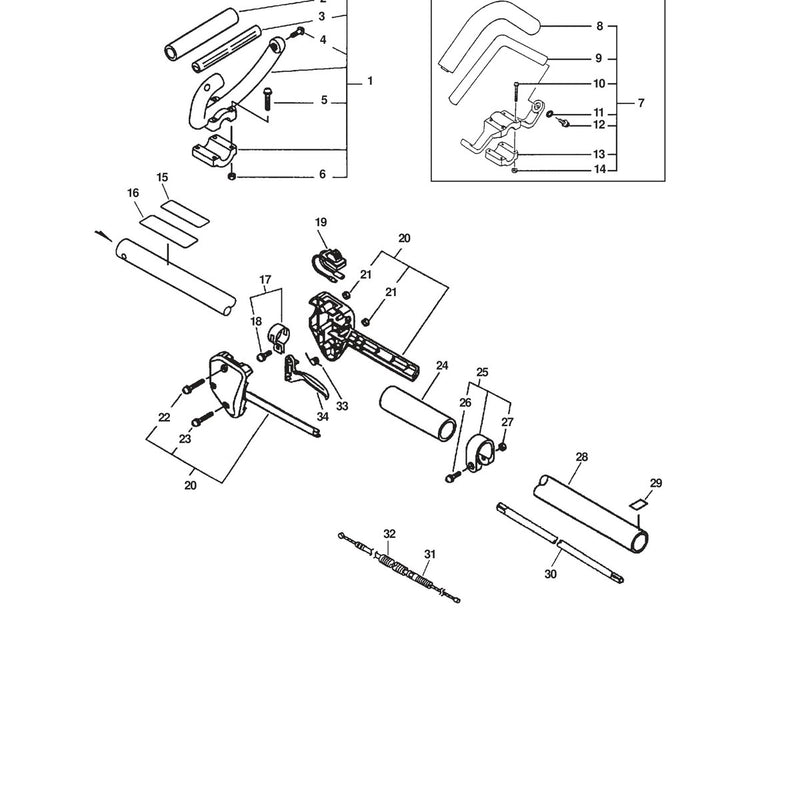 HANDLES, THROTTLE, SHAFT ASY