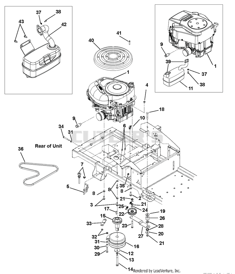 Engine, Exhaust, Belts And Idlers