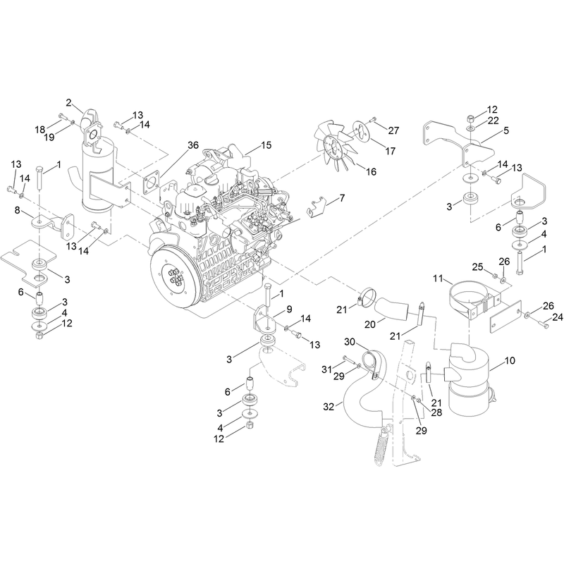 Engine Exhaust and Air Intake Assembly