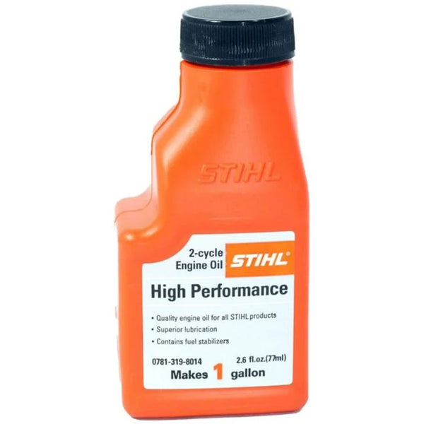 STIHL 0781-319-8014 High Performance 2-Cycle Oil 2.6 oz - Makes 1 Gallon