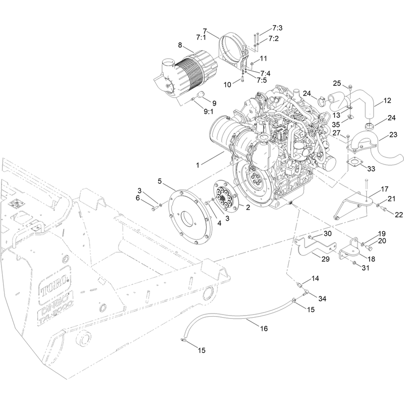 Engine and Air Cleaner Assembly