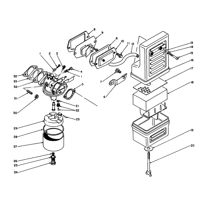 Air Cleaner and Carburetor Assembly