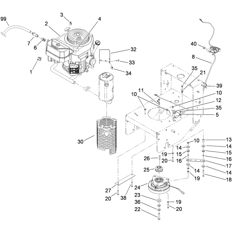 Engine and Clutch Assembly