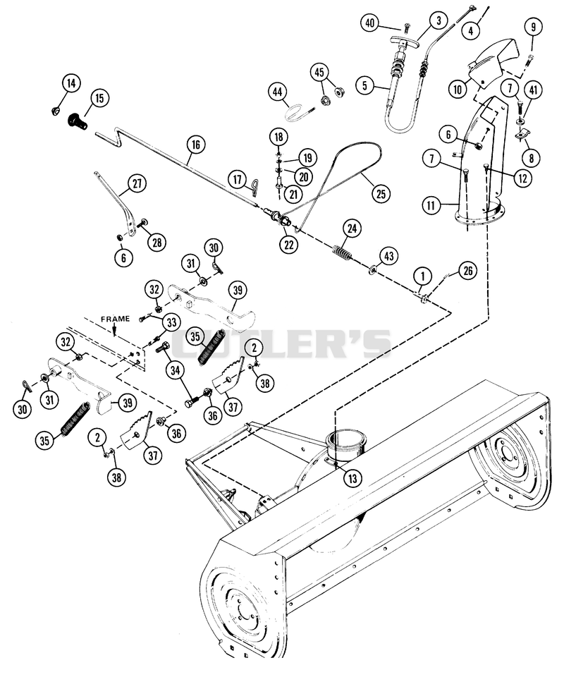 LIFT ASSIST, CHUTE CRANK AND DEFLECTOR