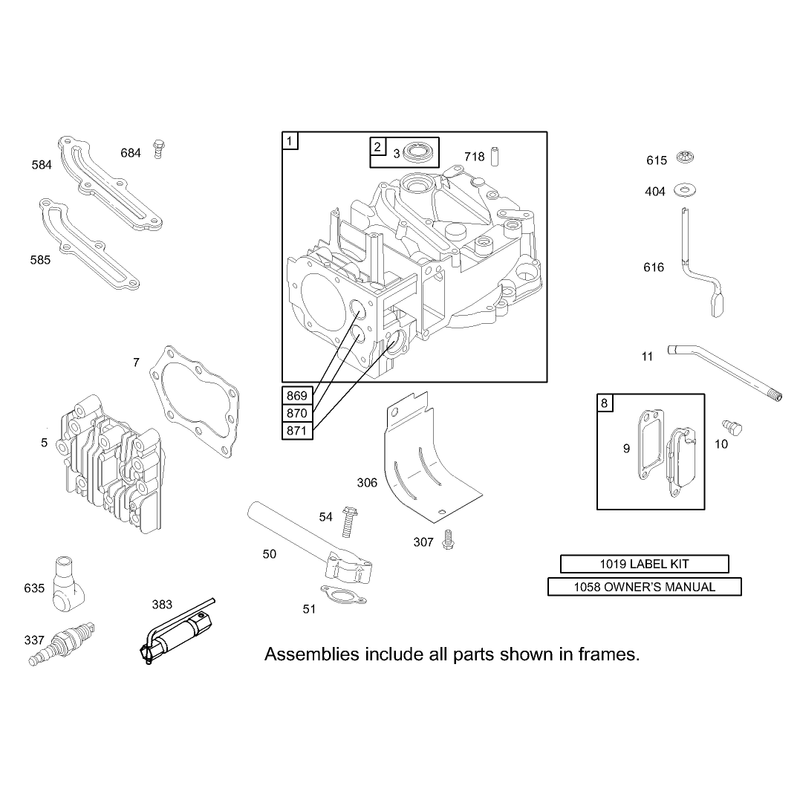 Cylinder Assembly Briggs and Stratton Model 12H802-1720-B1