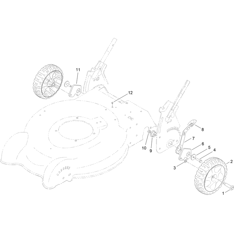 Rear Wheel and Height of Cut Assembly