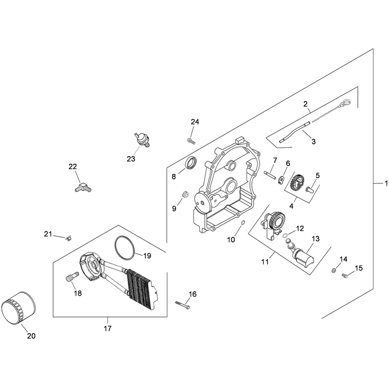 Oil Pan and Lubrication Assembly Kohler CH740-3118