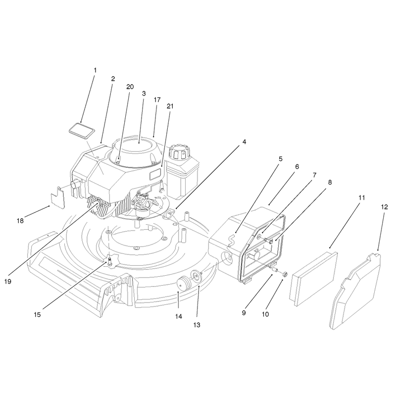 Engine and Air Filter Assembly