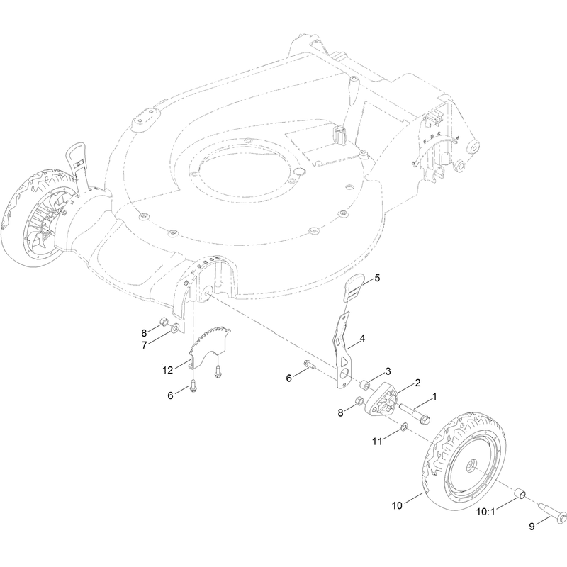 Front Wheel and Height of Cut Assembly