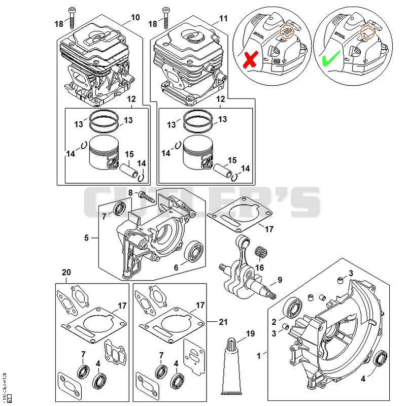 Crankcase, Cylinder