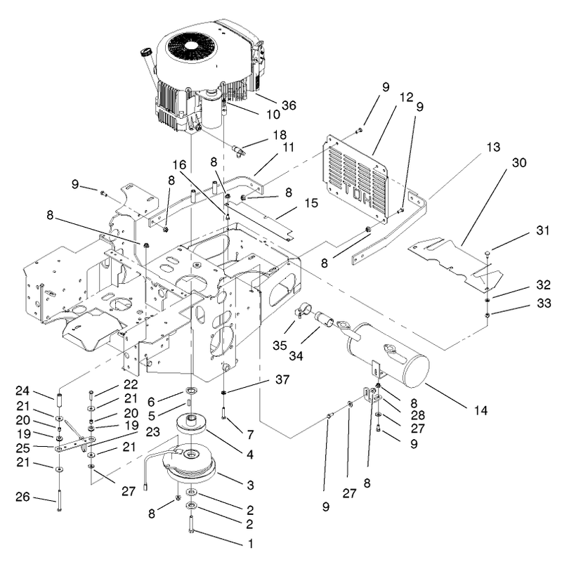 Engine and Clutch Assembly