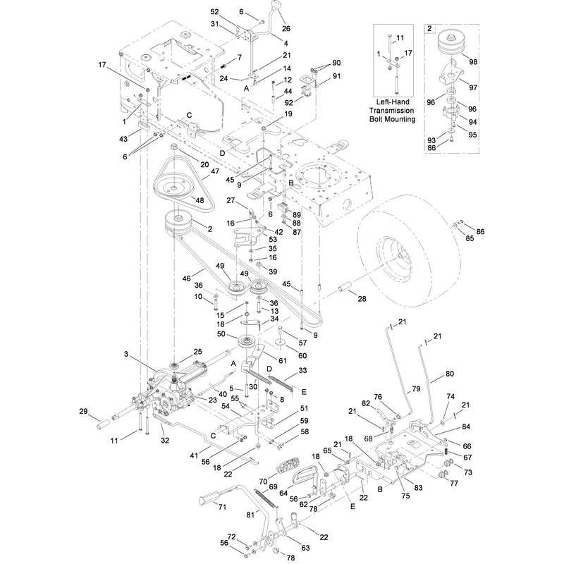 Transmission Brake and Traction Pedal Assembly