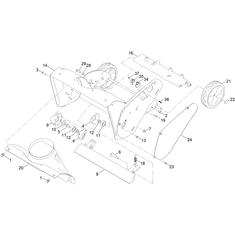 Chute and Wheel Assembly