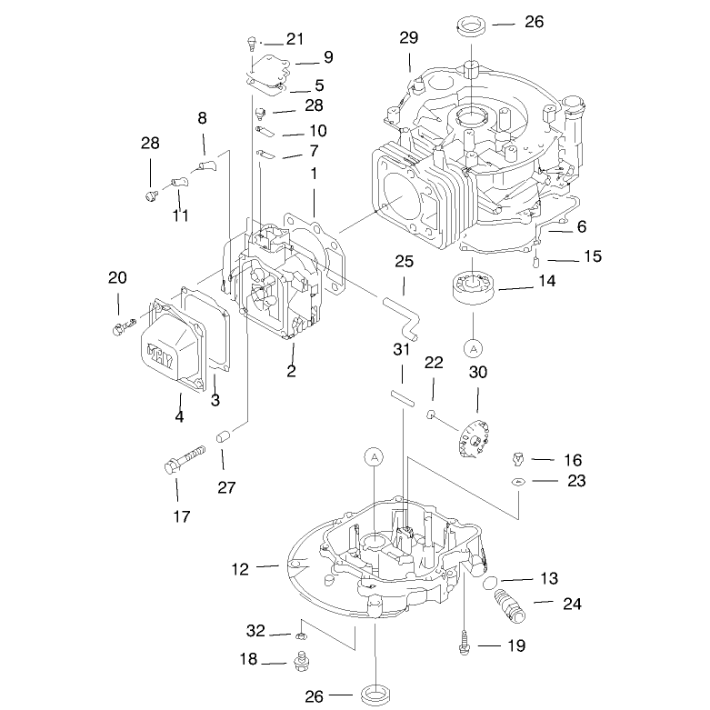 Cylinder and Crankcase Assembly