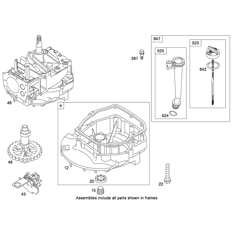 Crankcase Assembly Briggs and Stratton 126T02-0236-B1