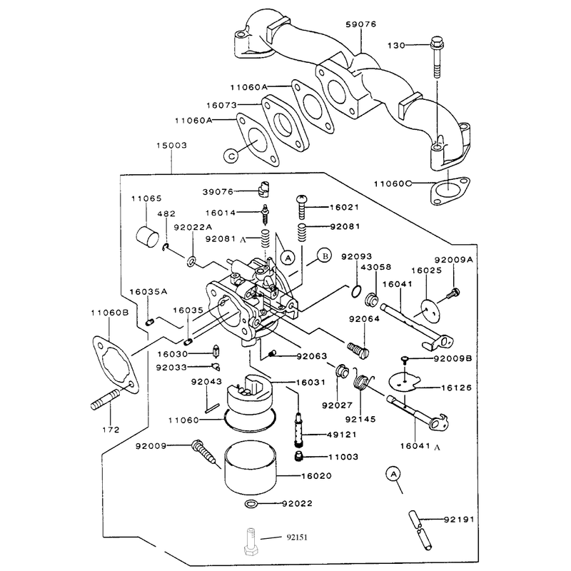 Carburetor Assembly Kawasaki Fh451v-As08