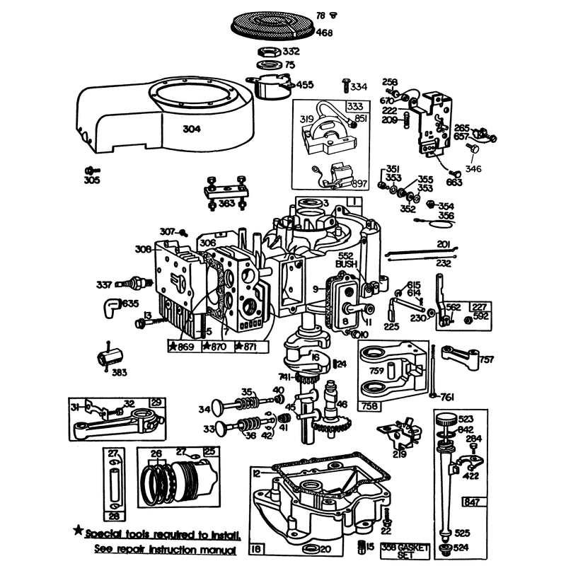 Engine Briggs & Stratton Model No. 252707-0633-01