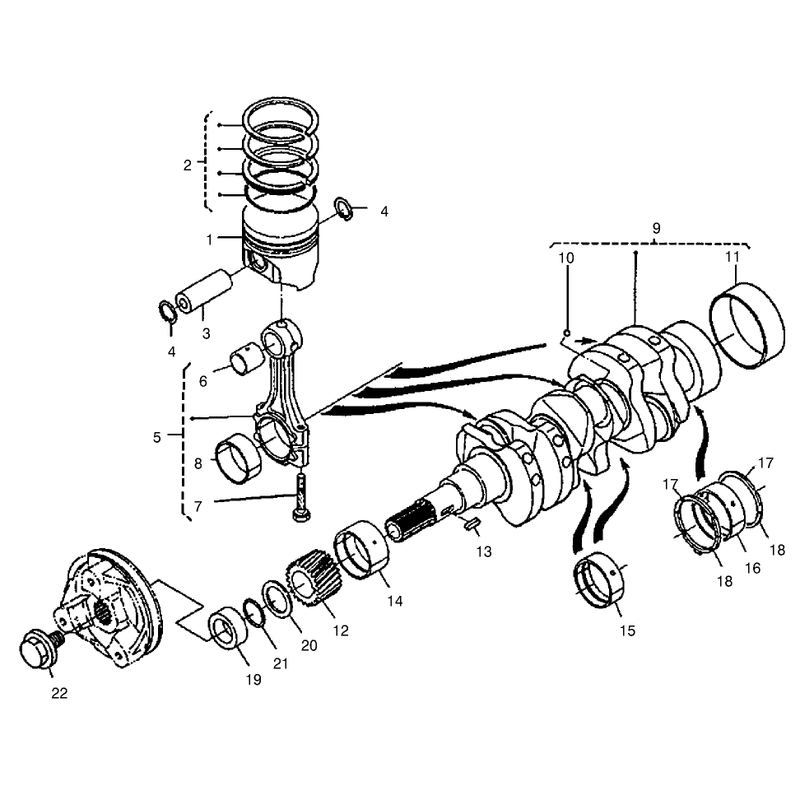Piston and Crankshaft Assembly