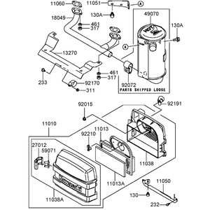 Air Filter and Muffler Assembly Kawasaki FH541V-AS50