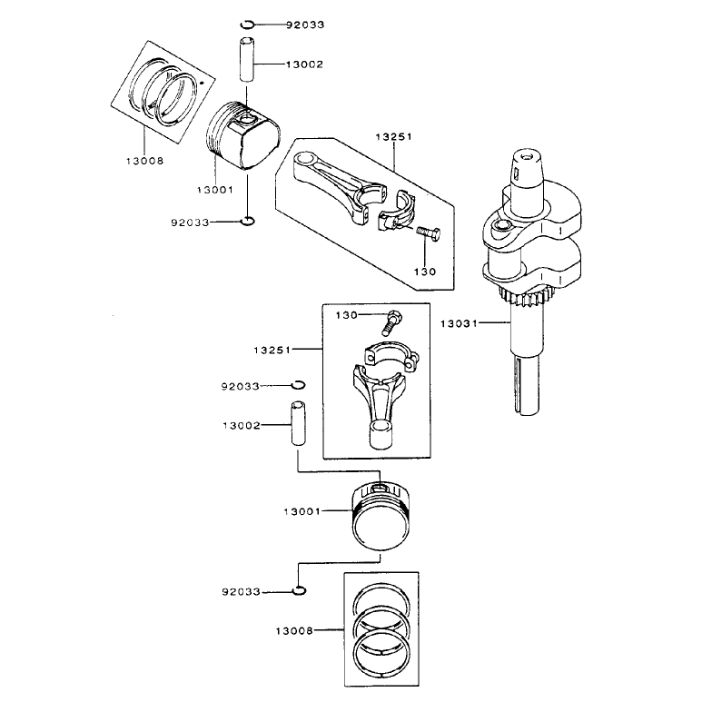 Pistoncrankshaft Assembly Kawasaki Fh500v-As25